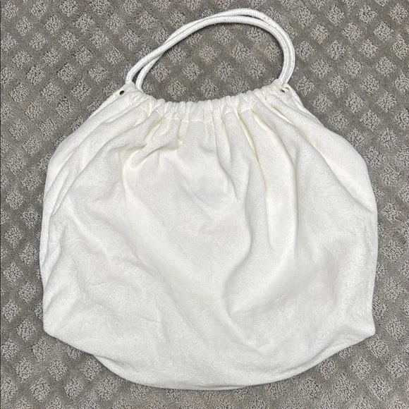 White terry cloth Tote beach Bag - Picture 1 of 7